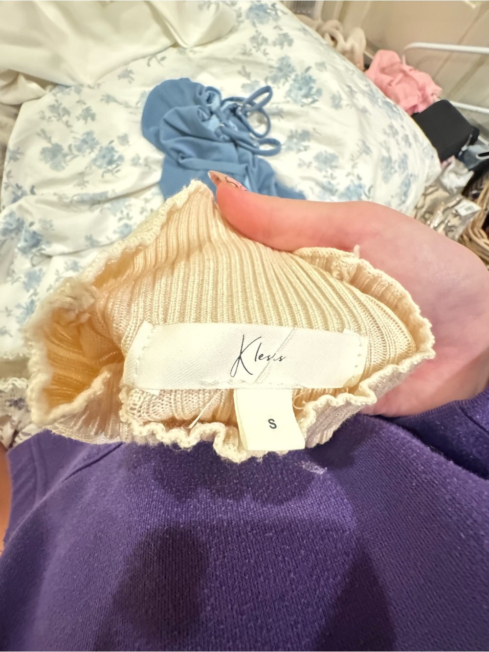American Threads Cream Ribbed Long-Sleeve Mini Dress - Picture 3 of 3